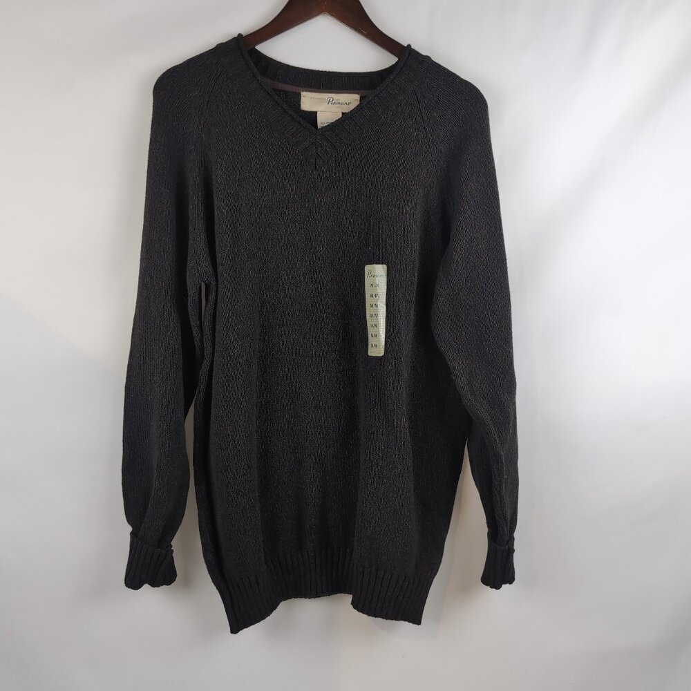 NEW Penmans Men's Brown Heavyweight Sweater V-Neck Knit/Woven, Size Medium